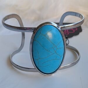 Paparazzi Marble Silver and Turquoise Bracelet